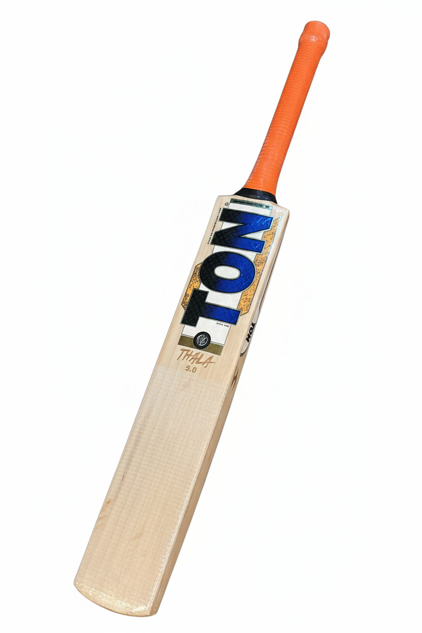 TON Thala 5.0 Cricket Bat - Face View showing Premium Willow Grain